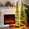 2 Pack 5 ft Pop up Christmas Trees with Pre Lit Lights(Green)11.8"D x 11.8"W x 60"H